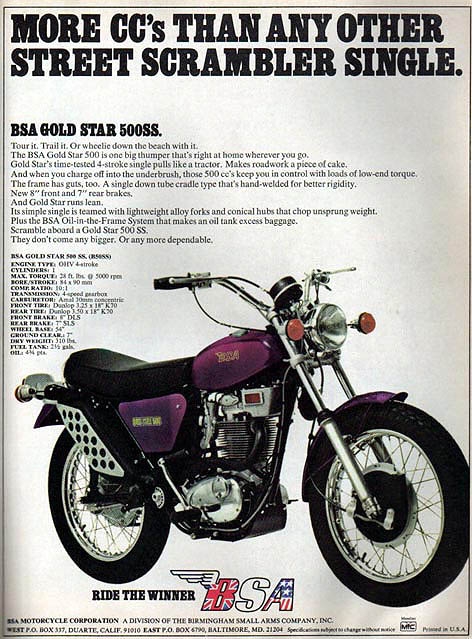 1972 BSA Goldstar 500cc