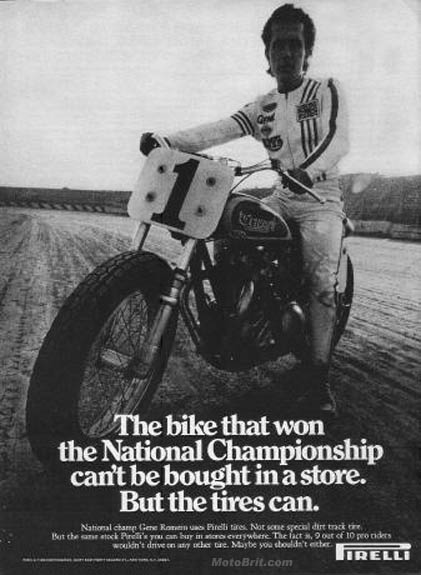 Triumph Gene Romero Pirelli Tire ad