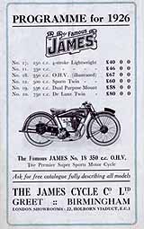 1926 James motorcycle brochure