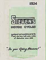 1934 Stevens motorcycle brochure