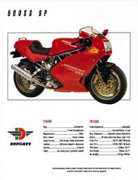 1993 Ducati 900SS SP motorcycle brochure