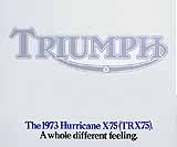 1973 Triumph X75 Hurricane motorcycle brochure